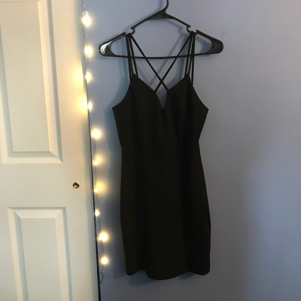 Strappy Black mini party dress